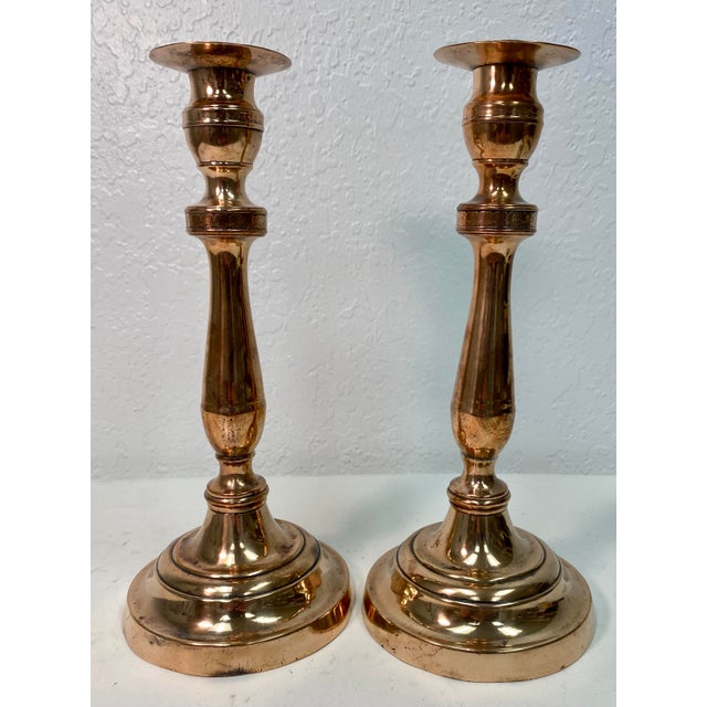 Pair of Vintage Copper Candle Holders Chairish