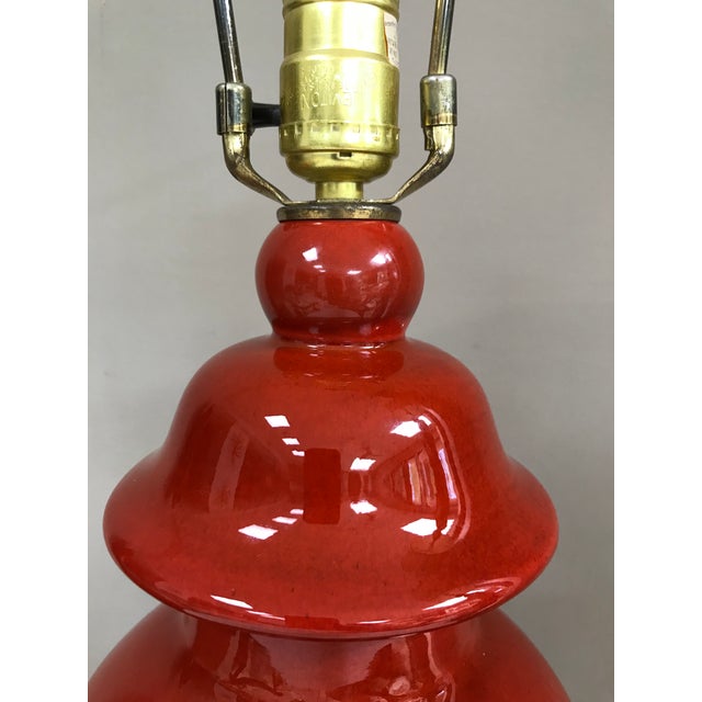 MidCentury Modern Oxblood Red Ginger Jar Table Lamp Chairish