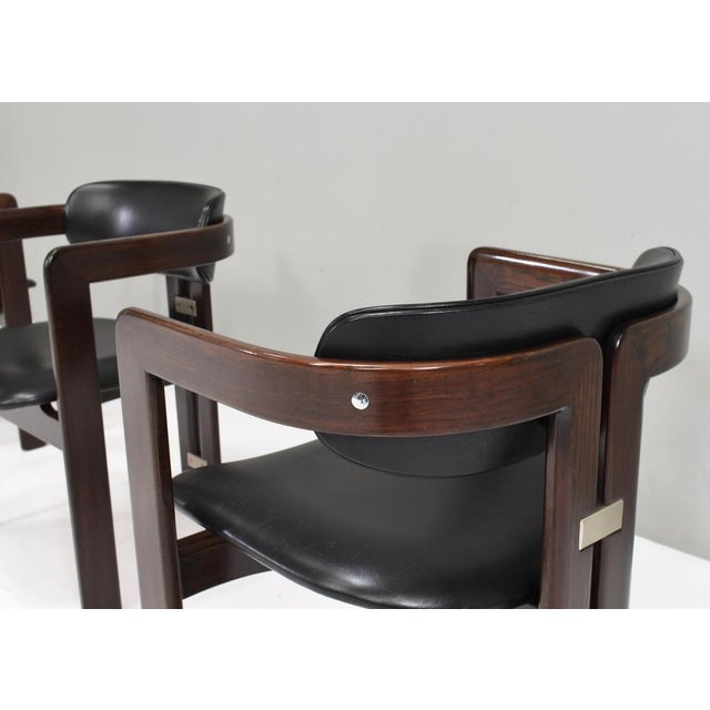 Pamplona Chairs in Black Leather by Augusto Savini, Italy, 1965, Set of 3 For Sale - Image 10 of 18