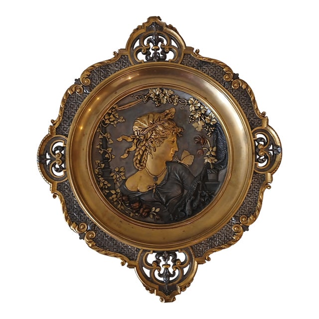 Art Nouveau Portrait Dish For Sale