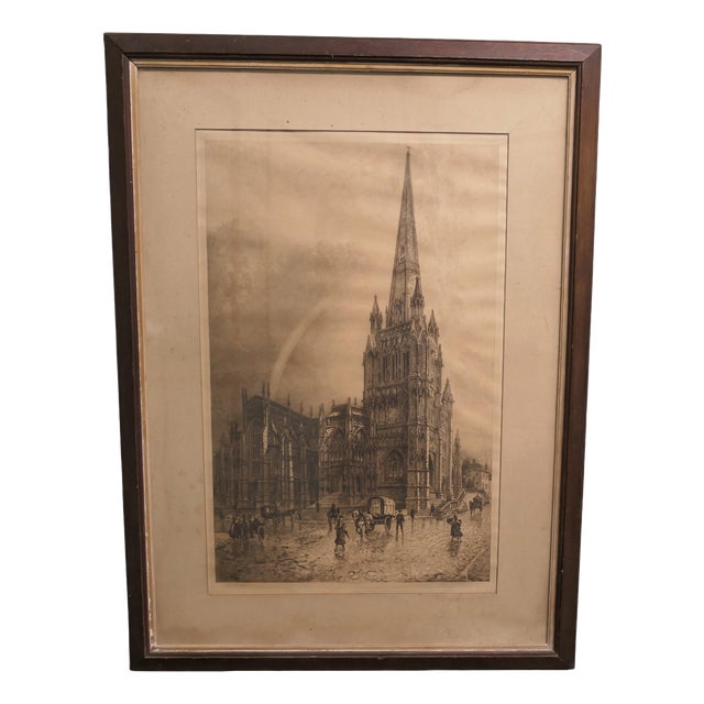 Charles Bird, St. Mary Redcliffe Church in Bristol England, Engraving For Sale