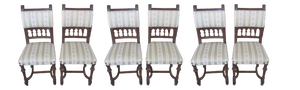 Antique French Dining Chairs in Walnut, Set of 6