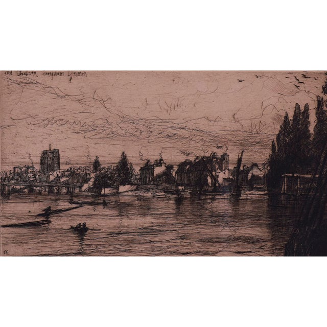 Sir Francis Seymour Haden (1818-1910. British) "Old Chelsea Church" Etching For Sale In San Francisco - Image 6 of 9
