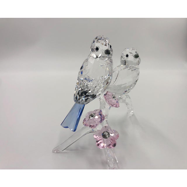 2010s Contemporary Swarovski Blue Bird Couple Figurine For Sale - Image 5 of 5