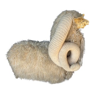 Bench by Edna Cataldo Bighorn Sheep Sculpture Sheep Manner of Francois-Xavier Lalanne For Sale