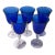 Cobalt Blue, Twisted Stem Wine Glasses - Set of 5 For Sale