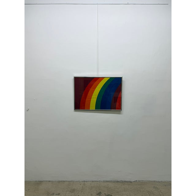 Rare Otto Piene "Rainbow" Serigraph on Canvas, Signed For Sale - Image 9 of 13