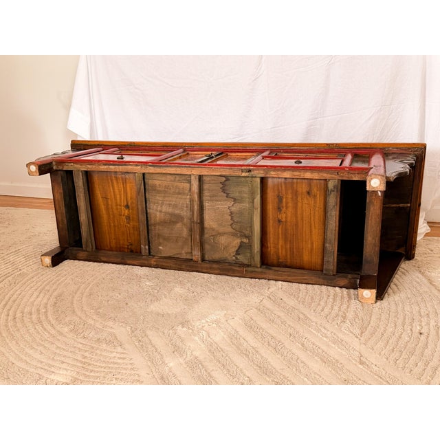 Antique Mongolian Hand-Painted Kang Cabinet / Low Media Console For Sale - Image 12 of 17