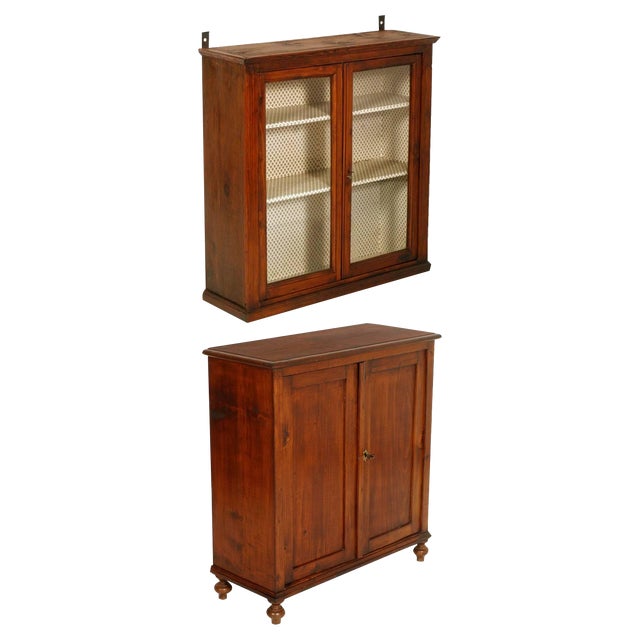 19th Century Pine Country Display Cabinet For Sale