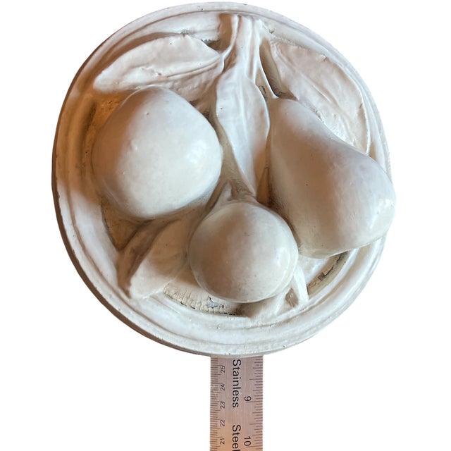 Bunny Williams Home Vintage Plaster Fruit Relief Plaque Italian Neoclassical Style 8” After Bunny Williams Home For Sale - Image 4 of 7