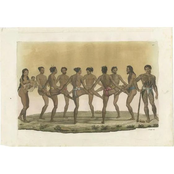 Ferrario, Dancing Inhabitants of the Caroline Islands, 1831, Print For Sale