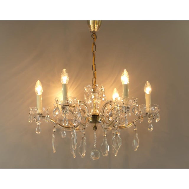 German Crystal Glass Chandelier, 1970s For Sale - Image 4 of 16