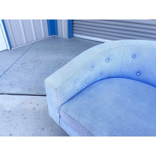 1970s Pair of Mid-Century Modern Chrome Barrel Chairs Styled After Milo Baughman For Sale - Image 10 of 12