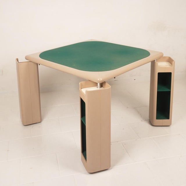 Lacquered Wood and Green Felt Game Table by Pierluigi Molinari for Pozzi, 1970s For Sale - Image 16 of 18