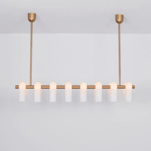 Odyssey Linear LG Brass Chandelier by Schwung For Sale - Image 4 of 7