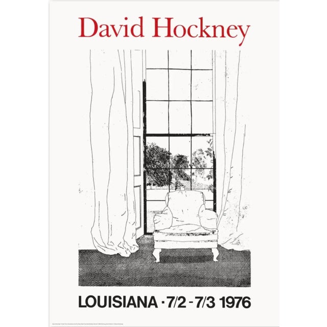 Original Anniversary Exhibition Poster " David Hockney Graphic Works 1976 " Louisiana Museum Denmark For Sale