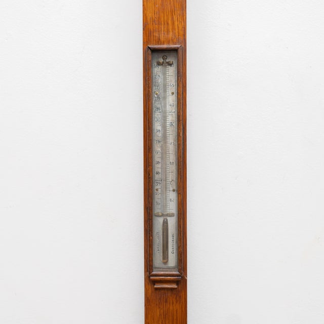 Authentic antique Irish oak stick barometer by Spencer & Son of Dublin. Finely crafted with a slender oak case, arched...
