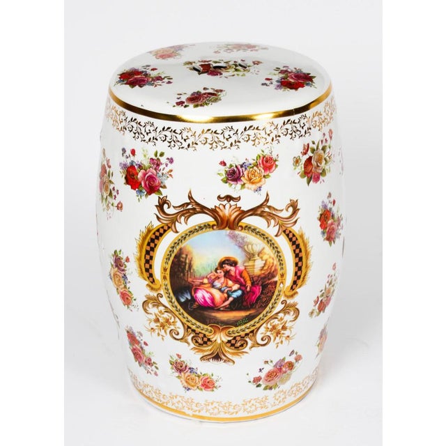 Set of Vintage Japanese Inspired Porcelain Garden Seats For Sale - Image 4 of 18