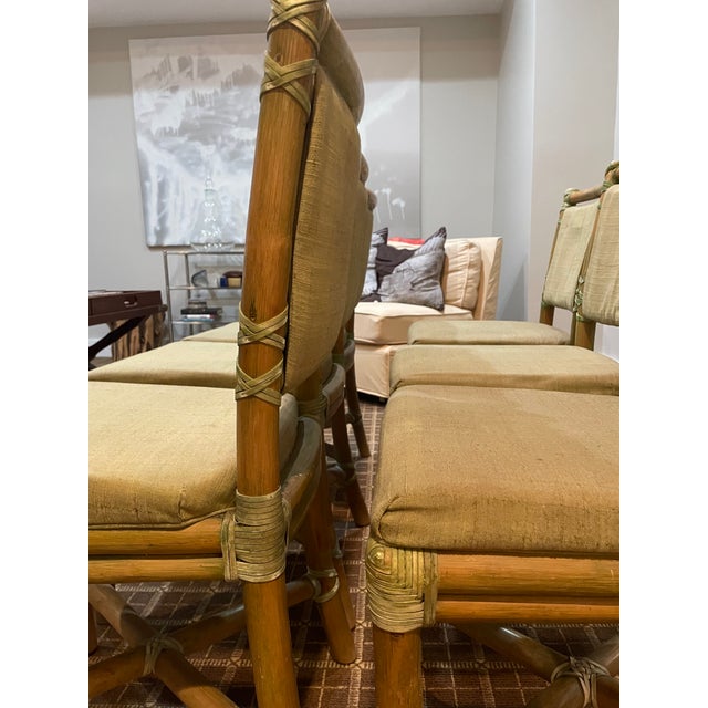 McGuire 1950s Vintage McGuire Bamboo Dining Set of 6 For Sale - Image 4 of 8