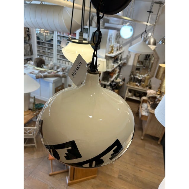 Vintage Ceramic Pendant Pendant With Southwest Design For Sale In Los Angeles - Image 6 of 10