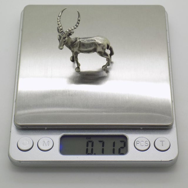 Vintaga Italian Handmade Silver Ibex Figurine, Tuscany, Italy, 1970s For Sale - Image 10 of 12