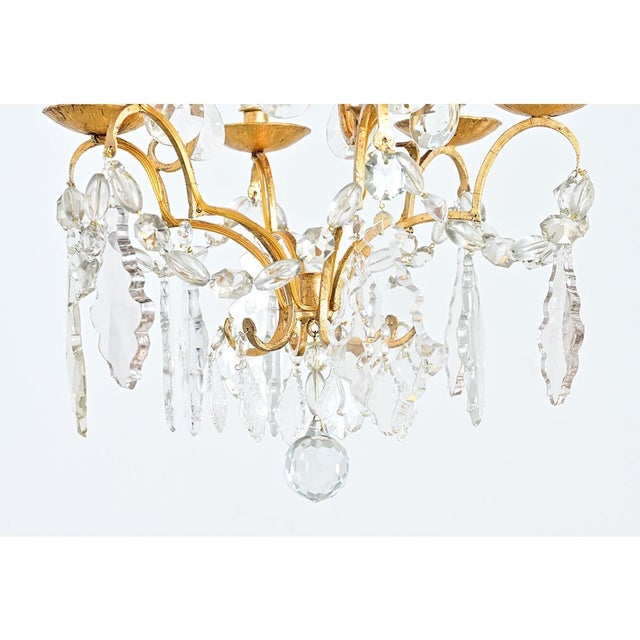 French Vintage Gilt Bronze Chandelier in the Manner of Baguès For Sale - Image 10 of 15