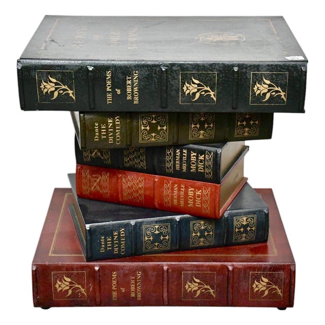 Stacked "Old Book Style" Side Table With Single Drawer For Sale