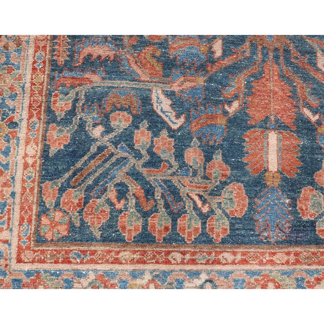 Antique Malayer Long Area Rug in Blue, Rust, Green by Keivan Woven Arts For Sale - Image 12 of 12