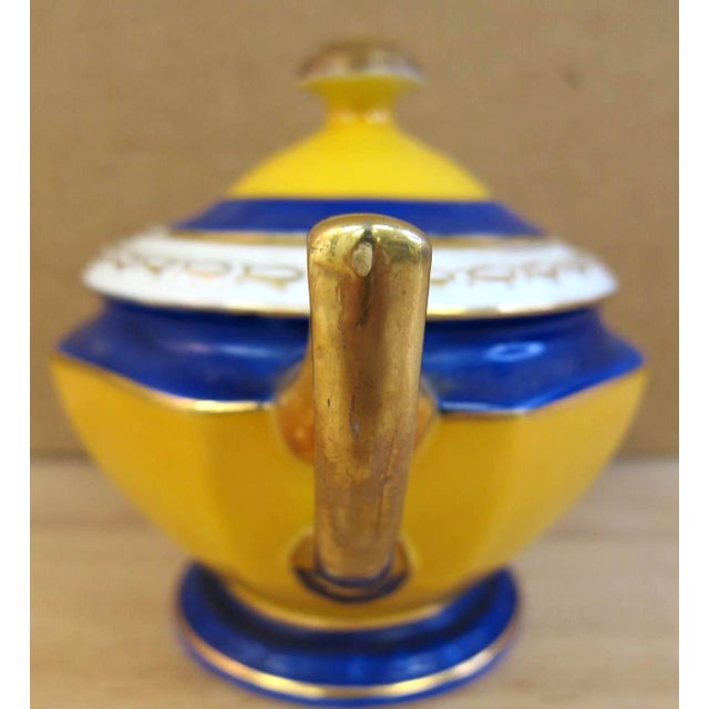 Czech Palt Gilt Porcelain Classical Scene Covered 1930s Sugar Bowl For Sale - Image 4 of 17