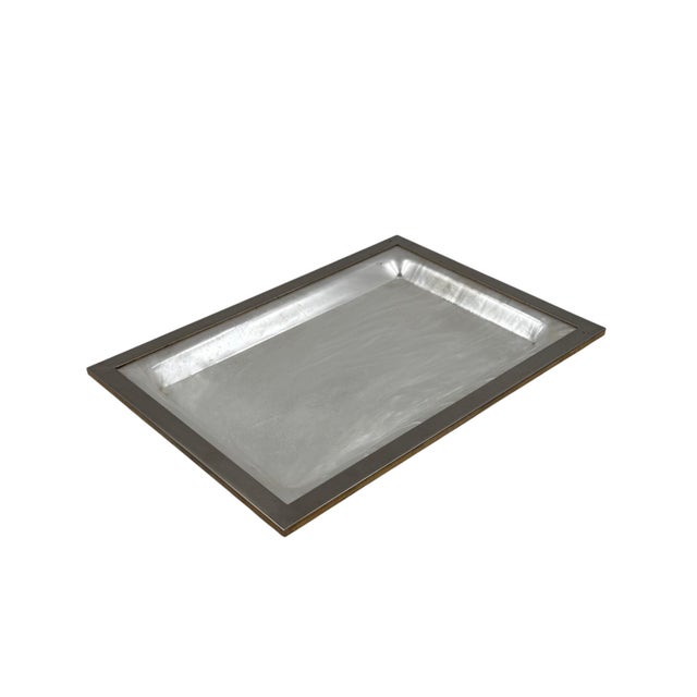 Hollywood Regency Brass and Acrylic Glass Tray, Italy, 1970s For Sale - Image 4 of 11