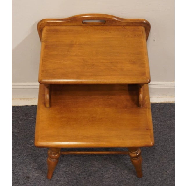 Colombia Furniture Solid Hard Rock Maple Colonial Early American 20" Accent Step End Table For Sale - Image 4 of 8