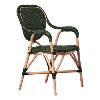 Portofino Rattan, Bistro Arm Chairs, Olive For Sale