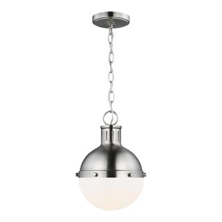Thomas O'Brien By Visual Comfort Studio Hanks 1-Light Mini Pendant in Brushed Nickel For Sale