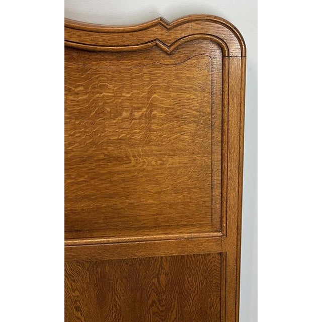 Vintage French Louis XVI Style Oak King Size Bed Frame with Carved Headboard For Sale - Image 11 of 14