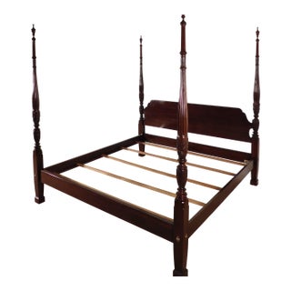 Ethan Allen Georgian Court King Kingsize Dark Cherry #225 Finish Poster Bed#2 For Sale