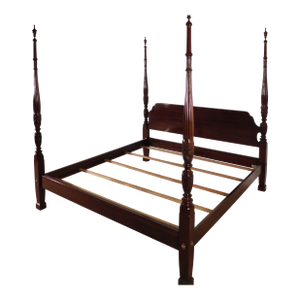 Ethan Allen Georgian Court King Kingsize Dark Cherry #225 Finish Poster Bed#2