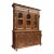 1800s Antique French Carved Oak, Hunt, With Glazed Doors Display Cabinet For Sale