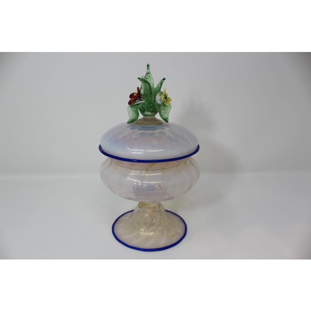 1940s Vintage 1940s Murano Glass Compote For Sale - Image 5 of 5