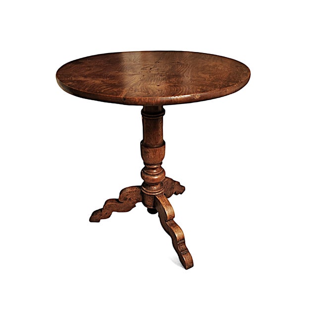 Mid-19th Century Tripod Pedestal Table with Turned Wooden Base For Sale - Image 6 of 9