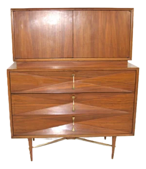 1960's Mid Century Modern Highboy Dresser