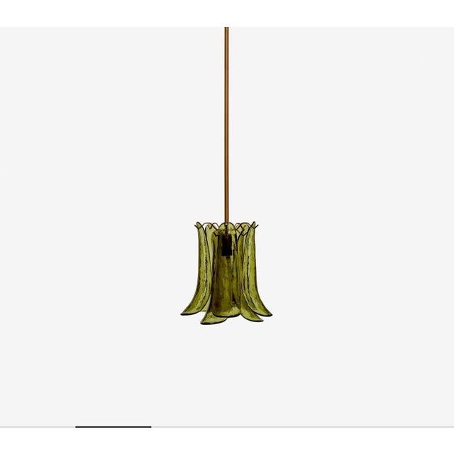 Contemporary Lulu and Georgia Green Glass Pendant Lights - a Pair For Sale - Image 3 of 4