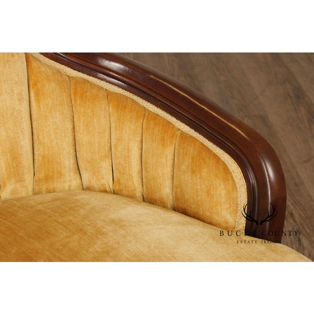 Kimball Furniture Victorian Style Pair of Carved Mahogany Parlor Chairs For Sale In Philadelphia - Image 6 of 12