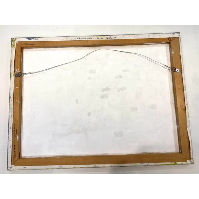 Late 20th Century Ellen Reinkraut “Memory Marks” Large Vintage Original Abstract Landscape Mixed Media Painting on Canvas, Gallery Wrapped For Sale - Image 5 of 9