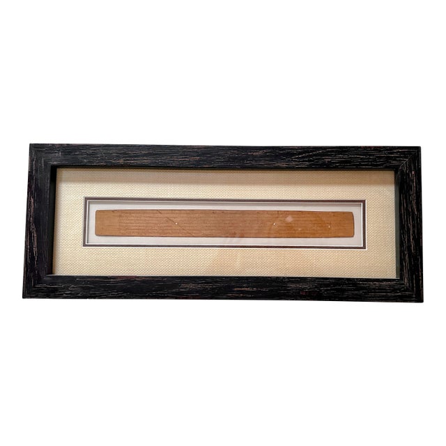 Vintage Burmese Buddhist Scripture on Palm Leaf, Framed For Sale