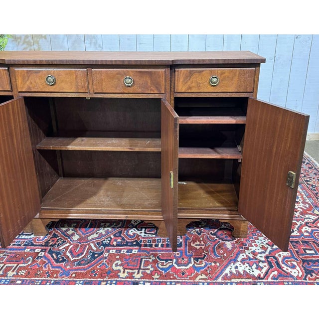 Vintage English Four-Door Mahogany Sideboard, 1950s For Sale - Image 11 of 18