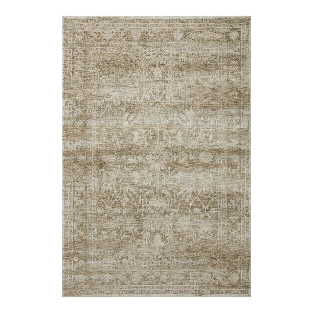 Amber Lewis x Loloi Honora Khaki / Beige 5'-3" x 7'-9" Area Rug For Sale