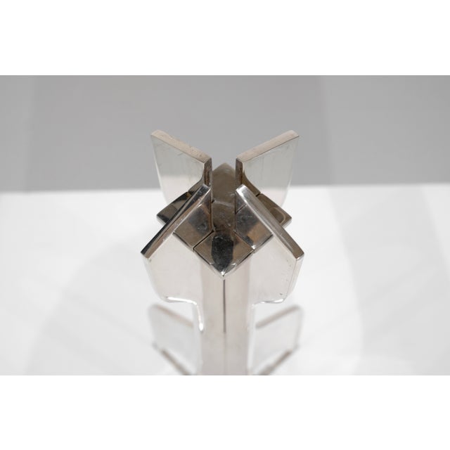 Silver-plated steel candlestick. Designed by Marcel Breuer, manufactured by Studio Simon Gavina, Italy, 1960s. Designer -...
