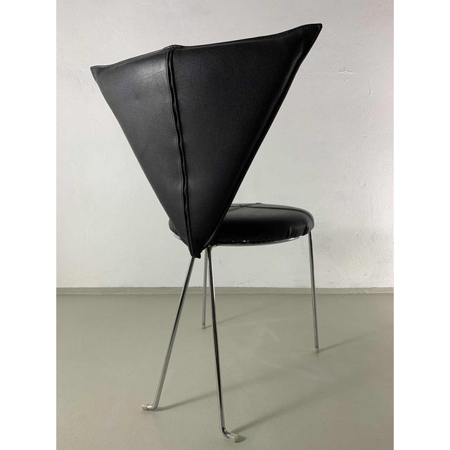 Black Black Leatherette Metal Chairs from Lubke, 1990s, Set of 6 For Sale - Image 8 of 14