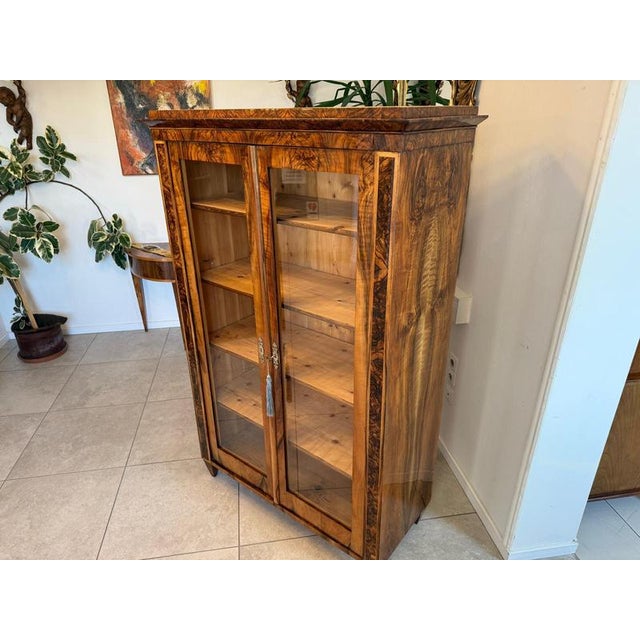 Brown Antique Biedermeier Display Cabinet For Sale - Image 8 of 17