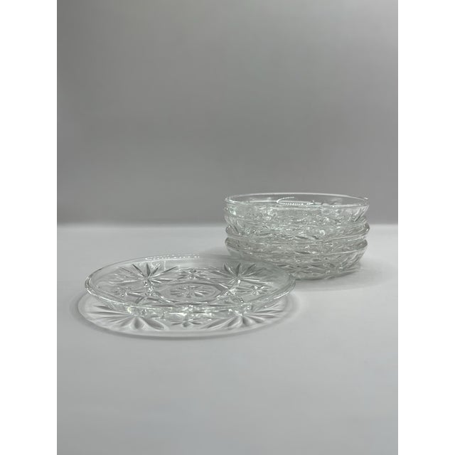 Traditional 1960’s “Prescut” Pressed Glass Coaster Set- Four Drinks & One Wine Bottle - Set of 5 For Sale - Image 3 of 9